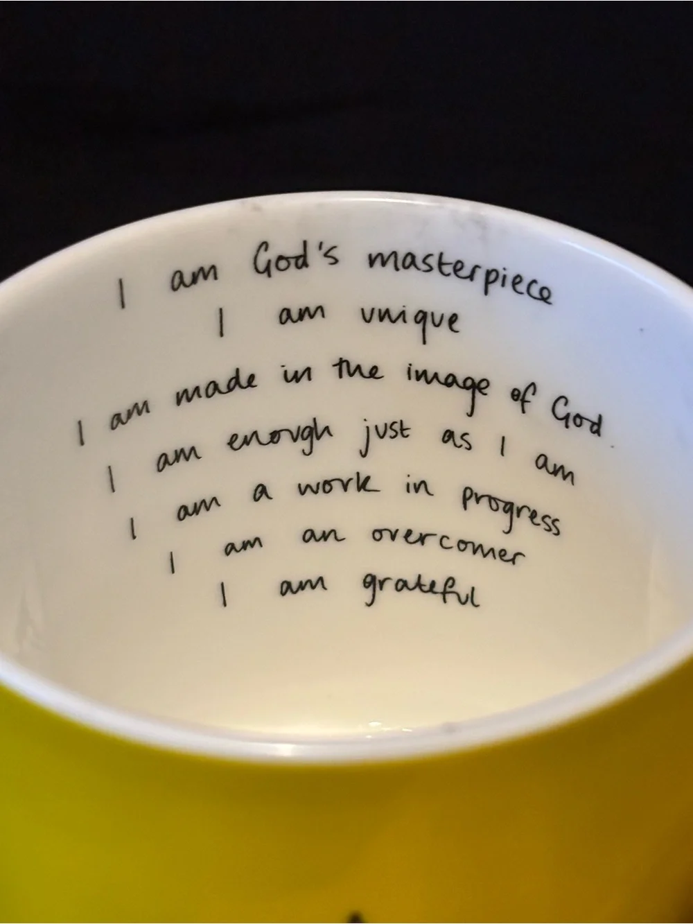 I AM SO MANY THINGS Motivational Yellow Porcelain Mug